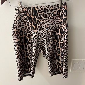 Free people movement leopard biker shorts